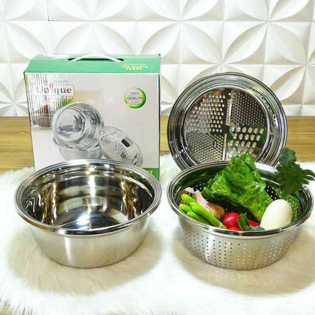 لگن و آبکش رنده دار