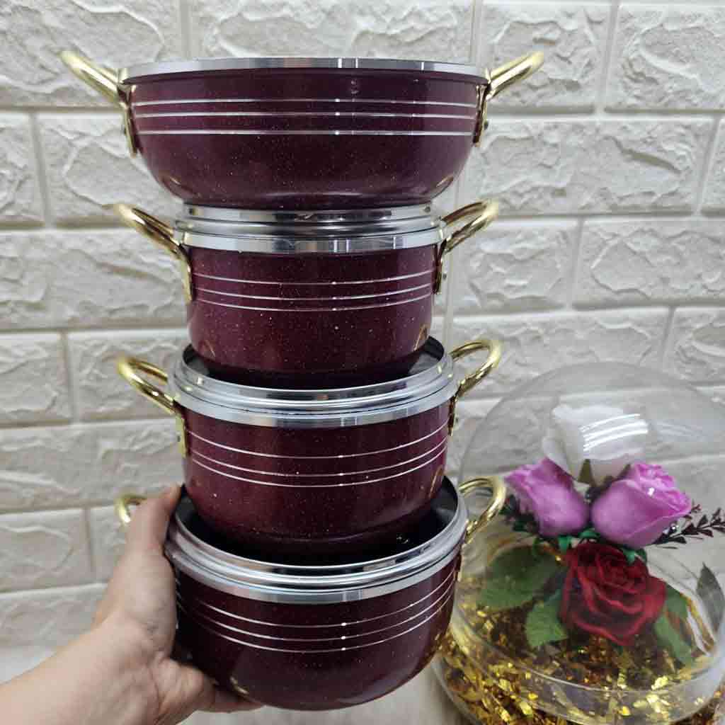 سرویس قابلمه دانشجویی کوشا مدل گرد دسته طلا