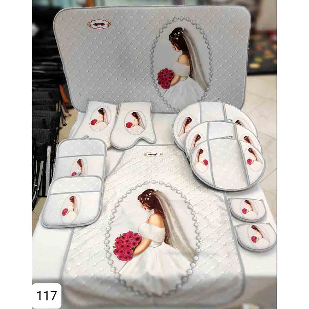 ست دمکنی عروس 11 پارچه طرح ترک مدل 117