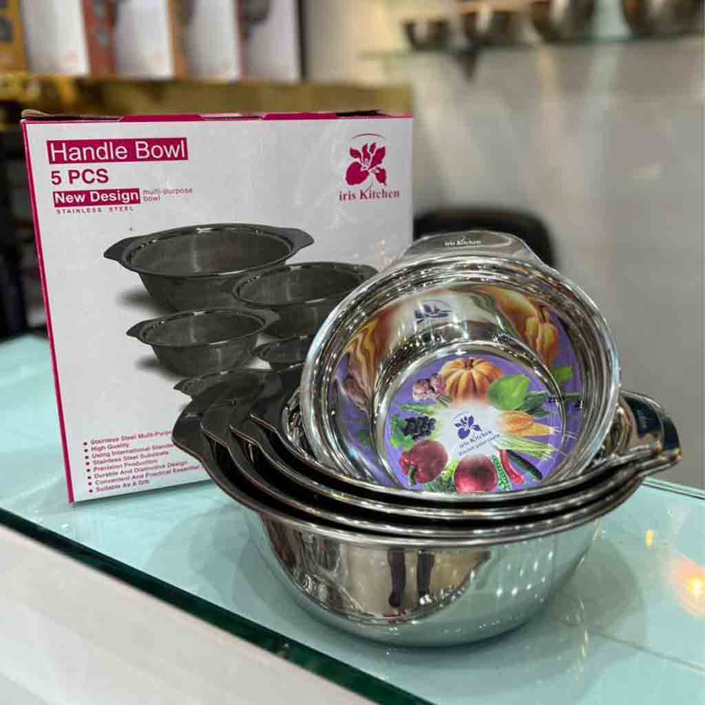 لگن استیل 5 پارچه گرد