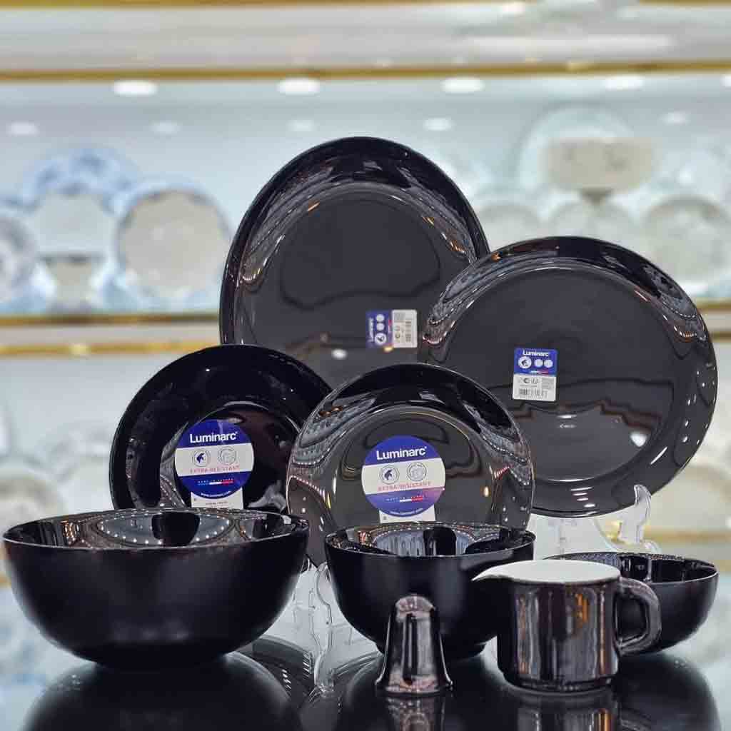 سرویس آرکوپال 26پارچه لومینارک فرانسه مدل دیوالی مشکی