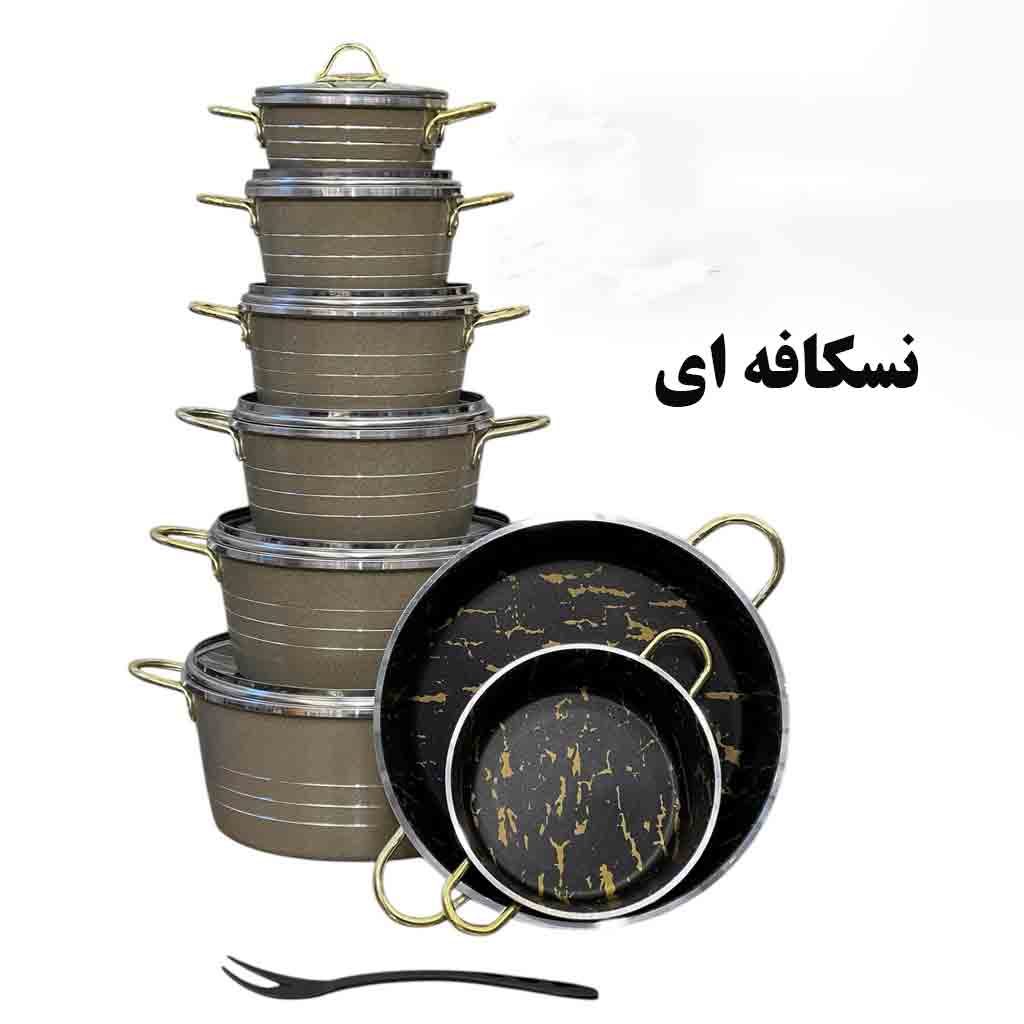 سرویس قابلمه 15 پارچه پرتوکالا گرانیت ماربل