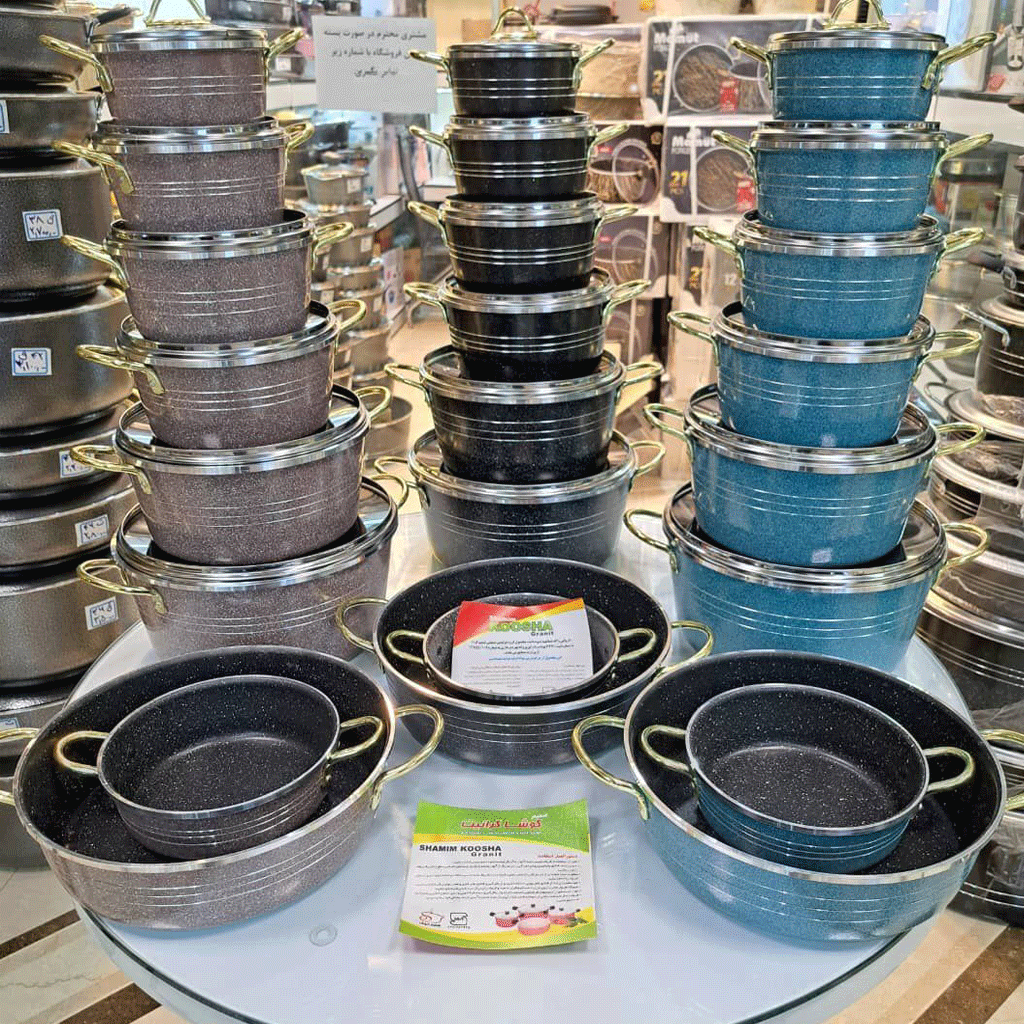 سرویس قابلمه کوشا طرح شمیم 14 پارچه