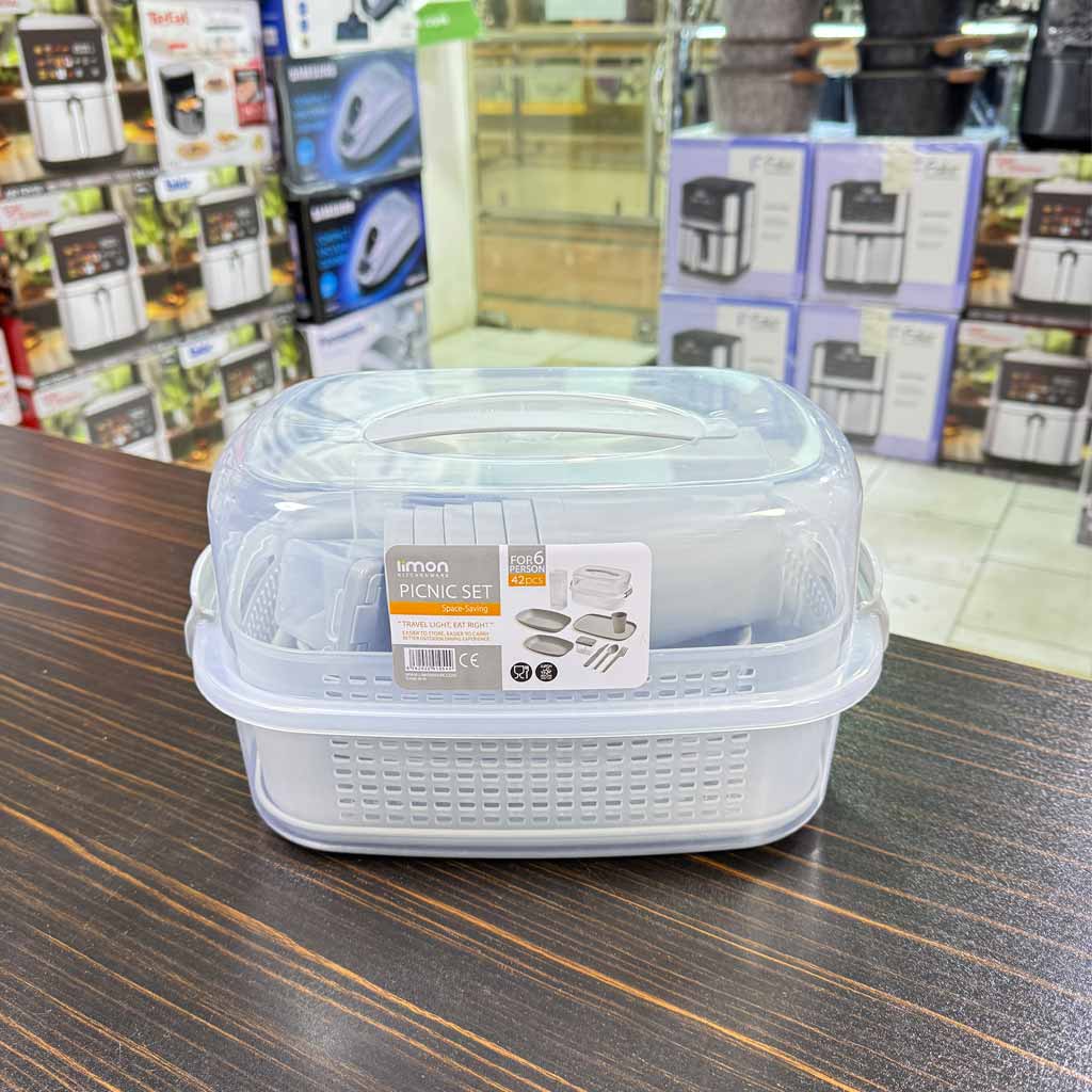 پک مسافرتی لیمون 6 نفره رنگ طوسی